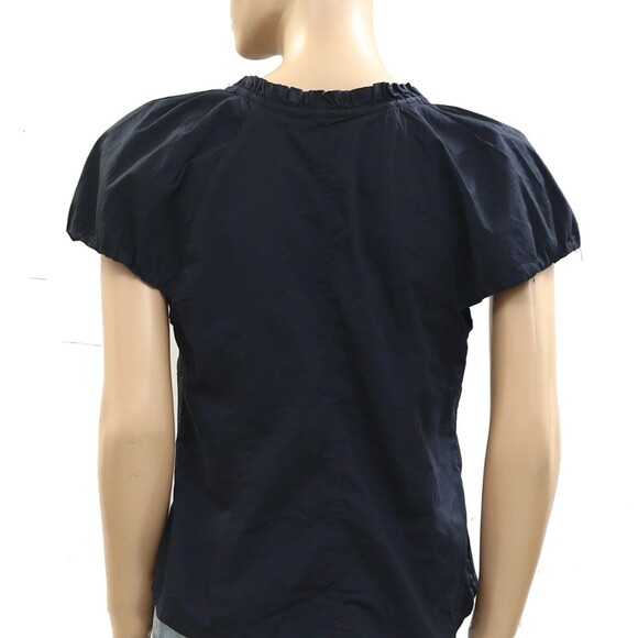 Free People Summer Short Sleeve Blouse Shirt Top Black Ruffle Chic XS NWT 284686 - Picture 7 of 7